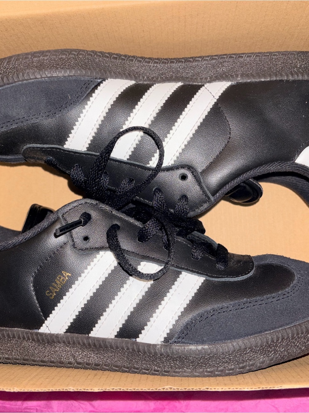 adidas Black and White Samba Classic Sneakers for Kids